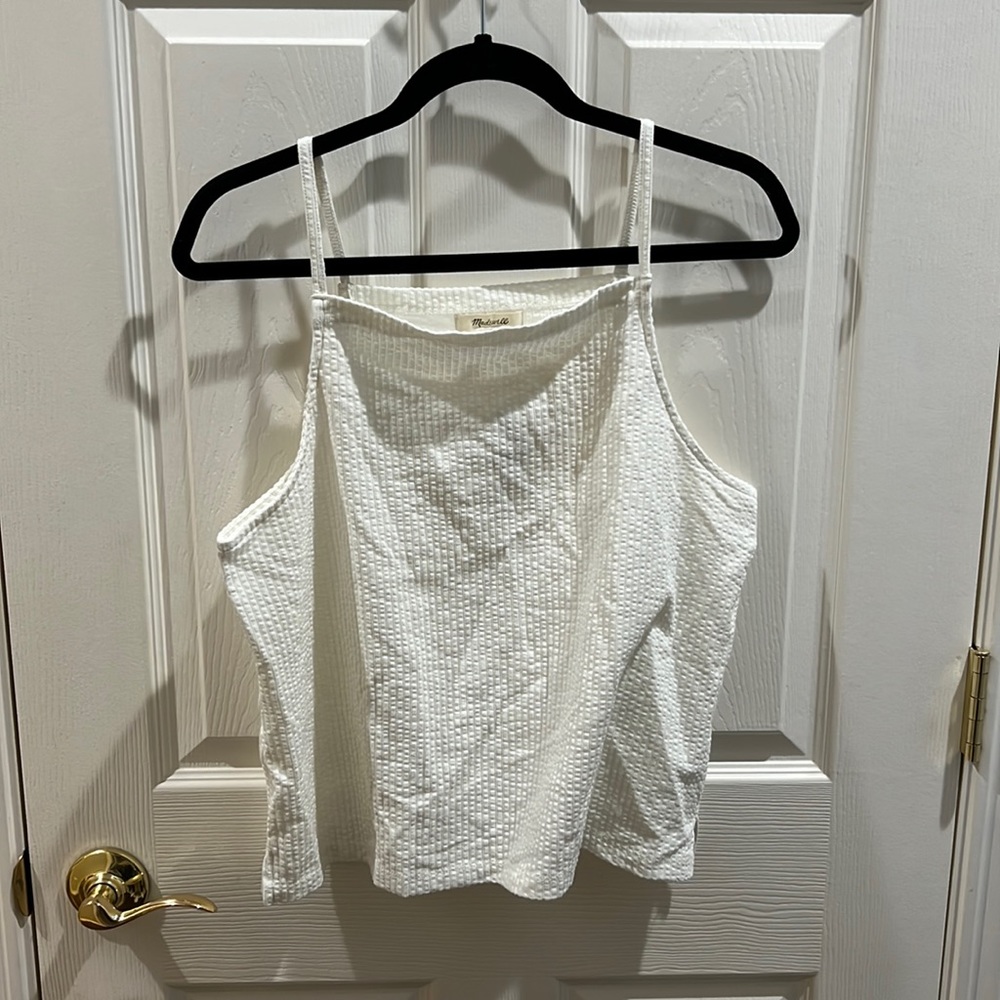 Off-white Seersucker Apron Tank